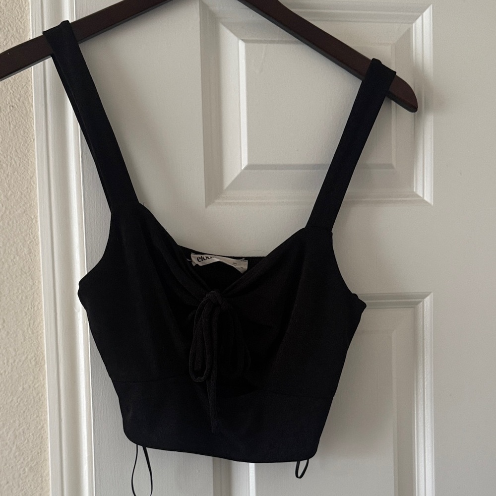 Elodie Black Crop Top